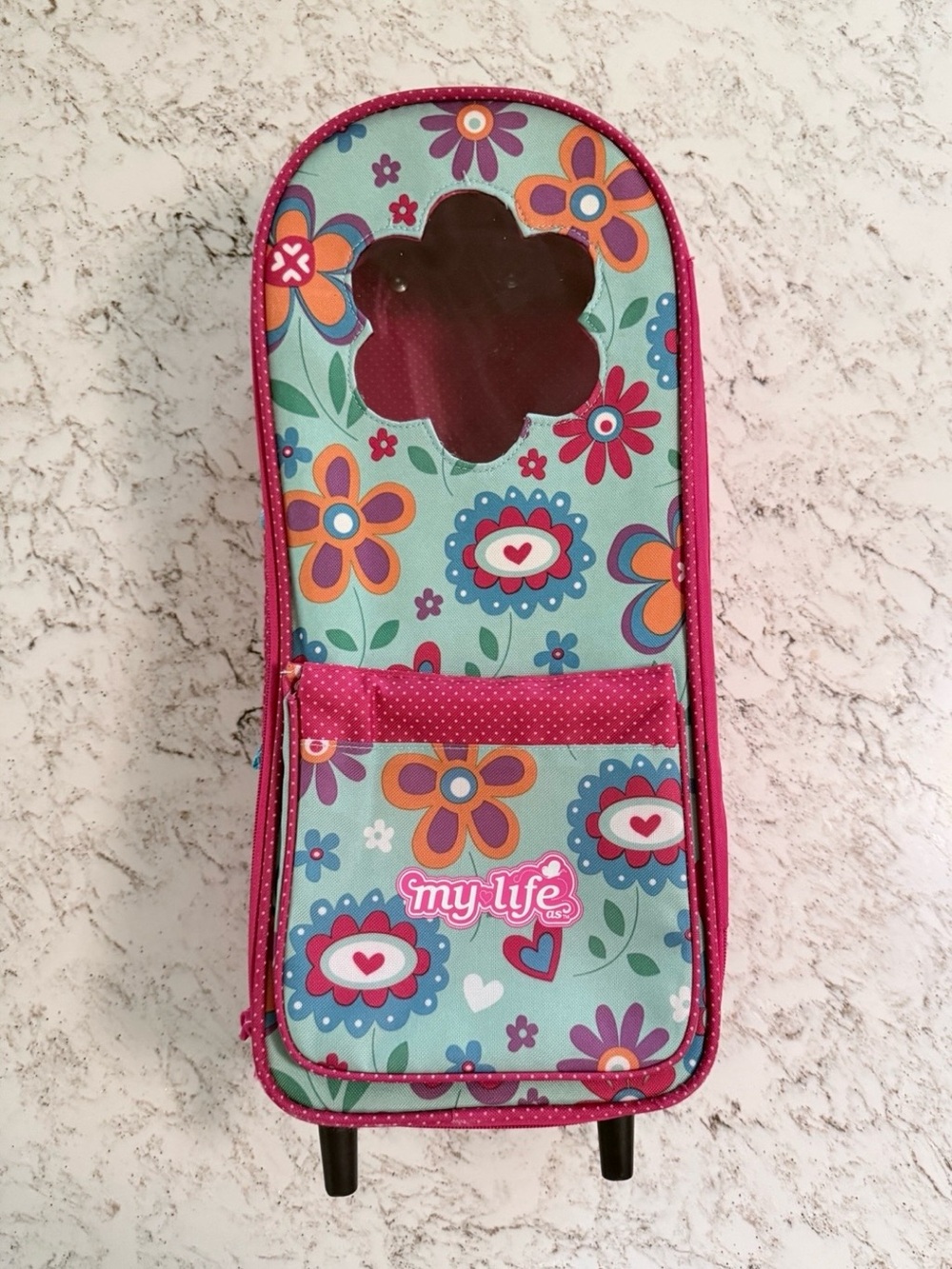 My Life Floral Doll Carrier Bag - Pink & Teal